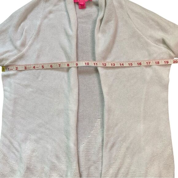 Lilly Pulitzer Cream Open Front Fringe Bottom Tatum Cardigan - Picture 11 of 13